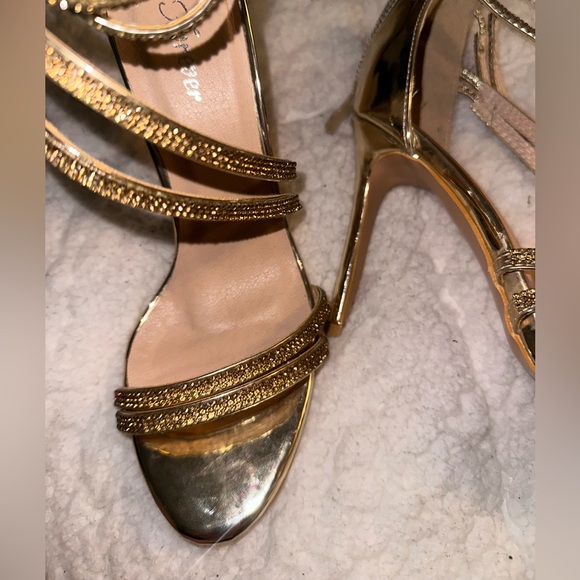 Gold Rhinestone Heels - Picture 2 of 3